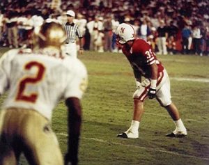 Brett Popplewell awaiting the snap