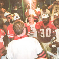 Tom's final locker room victory celebration