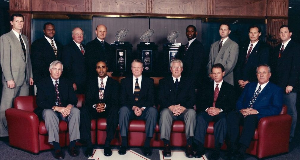 Tom Osborne and staff 1997