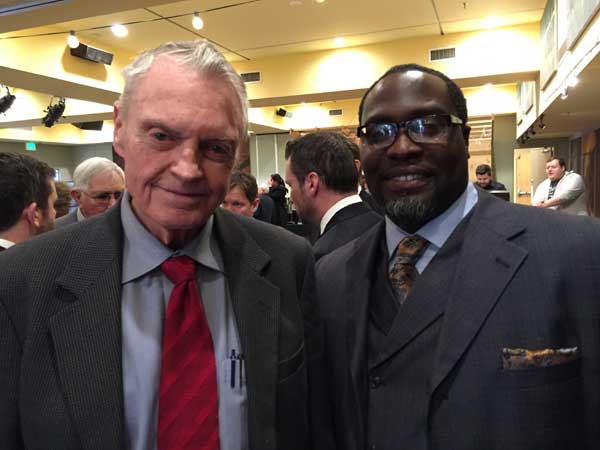 Vershan Jackson and Tom Osborne