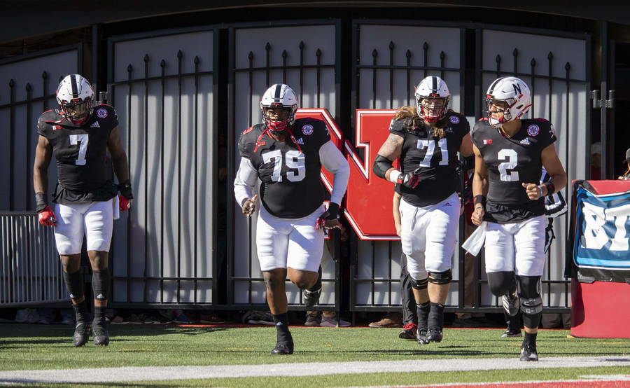 Nebraska's captains enter the field
