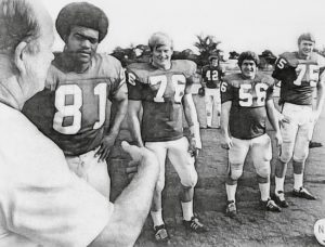 Bob Devaney with defensive line