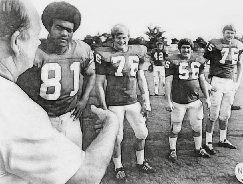 Bob Devaney with defensive line